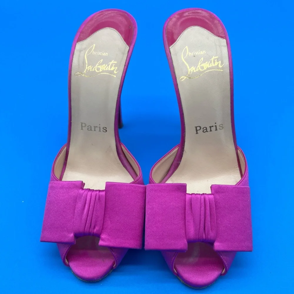 🔴🆑Authentic Christian Louboutin Women's Fuchsia Peep-Toe Heels🔴🆑 - Picture 2 of 8